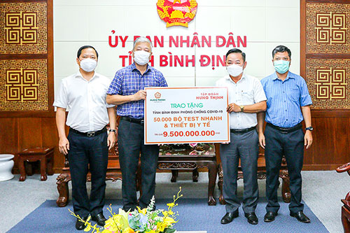 Tập đoàn Hưng Thịnh tiếp tục đồng hành cùng tỉnh Bình Định trong công tác phòng, chống dịch Covid-19